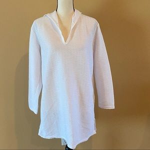 Beach Cabana White Hoodie Cover Up